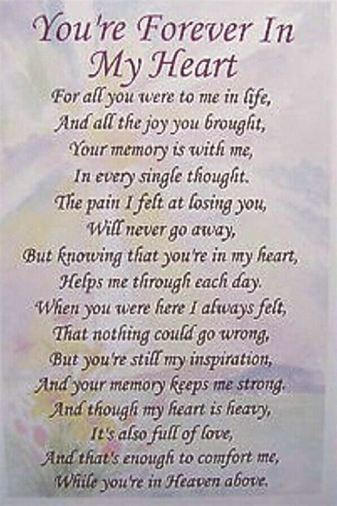 Forever In My Heart Grieving Quotes Sympathy Quotes In Loving