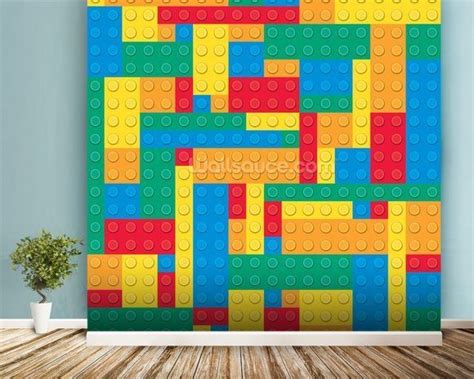 Lego Blocks Effect Wall Mural Room Setting Toy Blocks Plastic Toys