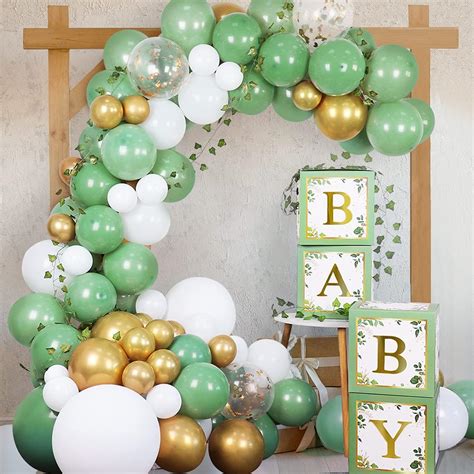 Buy Sage Green Baby Shower Decorations 119PCS Sage Green And White