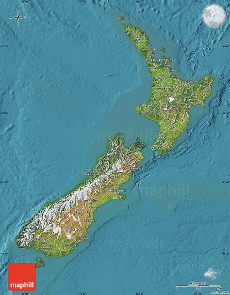 Satellite Map Of New Zealand