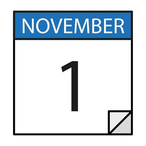 Premium Vector November 1 Calendar Sheet Diary Calendar Calendar