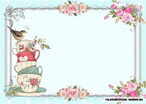 Free Printable Tea Party Invitations Printable Word Searches