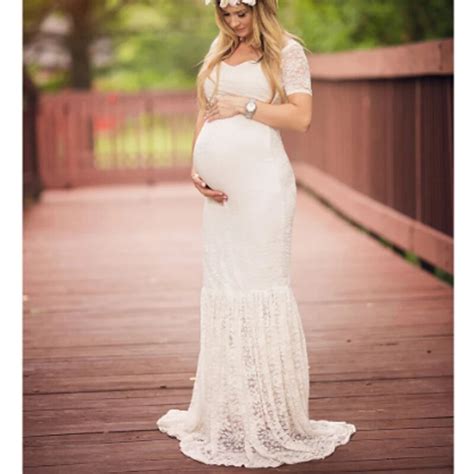Okaymom Maternity Photography Props Pregnancy Wear Lace Party Evening