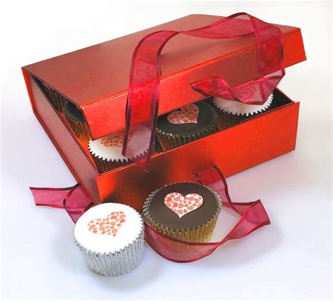 Valentine Cupcakes In A Red T Box
