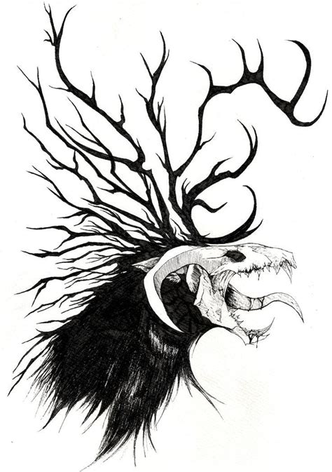 Вендиго Mythical creatures art Scary art Scary drawings