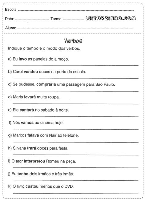 Learn Portuguese Fast Atividades Verbos Tempos Verbais Atividades Hot