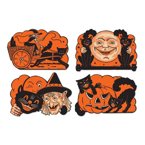 Discover hundreds of ways to save on your favorite products. 4 Retro HALLOWEEN Decorations Die Cut Cutouts Vintage ...