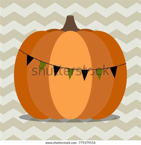 Pumpkin Flag Decoration Vector Illustration Stock Vector Royalty Free