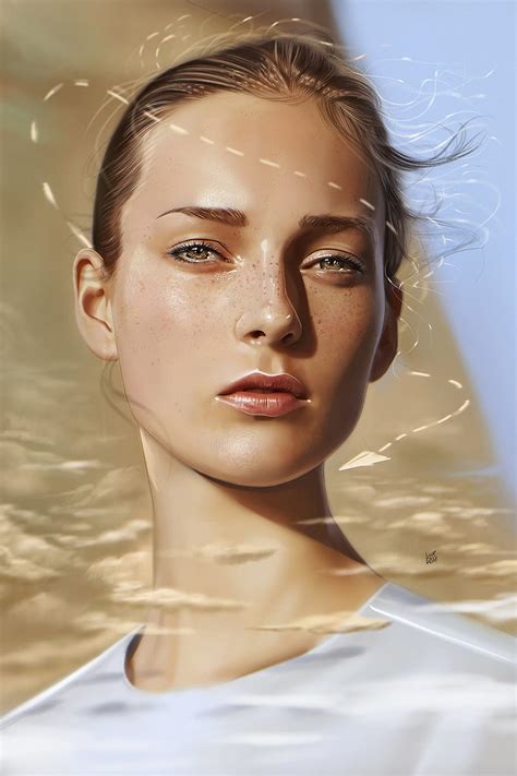 P Free Download Women Digital Art Face Portrait Artwork