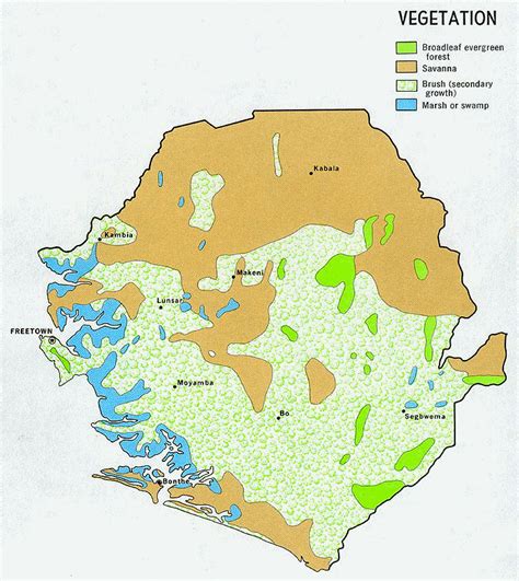 Carte De La Végétation La Sierra Leone