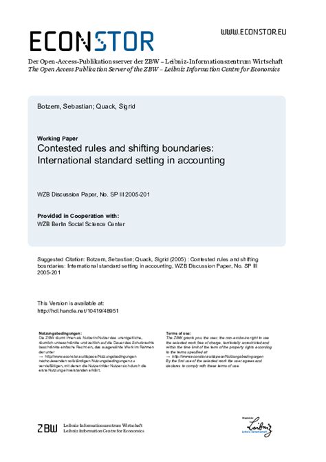 These rules are what we call accounting standards. (PDF) Contested rules and shifting boundaries ...