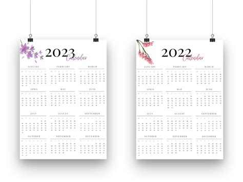 20222023 Printable One Page Calendar A4 A3 And Us Letter Etsy Canada