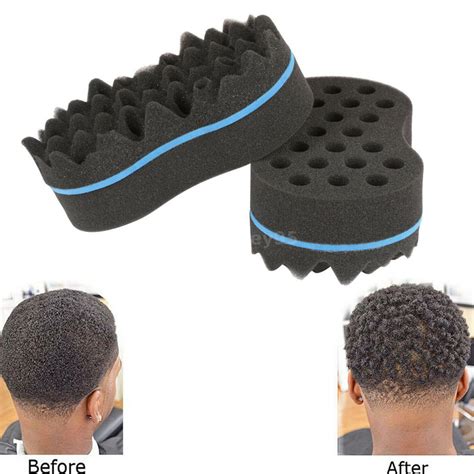 Double Sided Barber Hair Brush Sponge Dreads Locking Twists Coil Afro