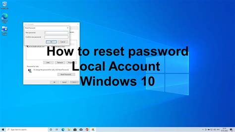 How To Reset Password Win 10 Youtube
