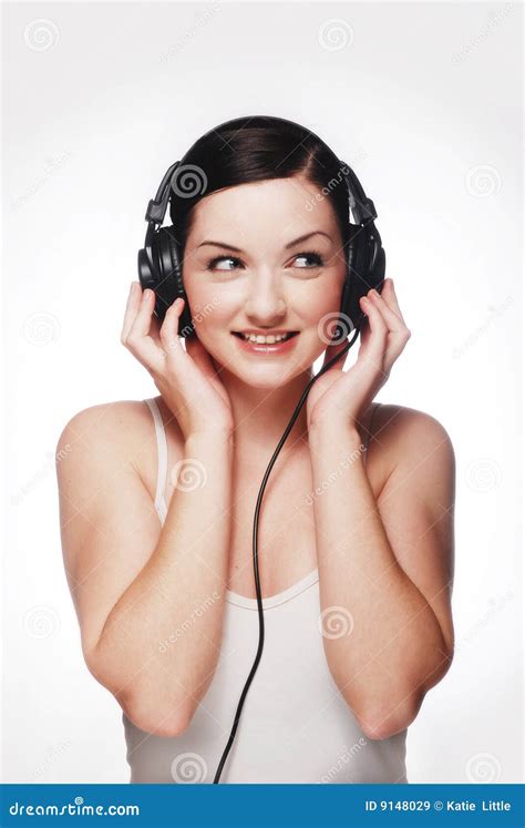 Woman Wearing Headphones Stock Image Image Of Player 9148029