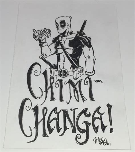 Deadpool Chimichanga Sketch By Oi Bob In Jordan Gonzaless Collection