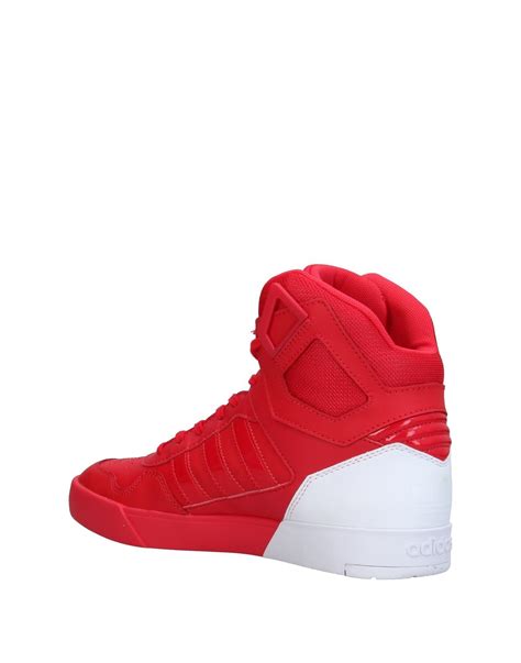 Adidas Originals Leather High Tops And Sneakers In Red Lyst