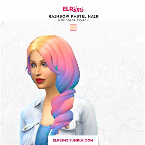 Elr Sims Rainbow Pastel Hairs 3 Recolors Sims 4 Hairs