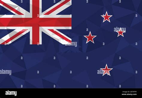 Low Poly New Zealand Flag Vector Illustration Triangular New Zealander