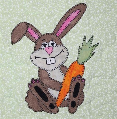 Rabbit Or Bunny Applique Block Craftsy Animal Quilts Applique