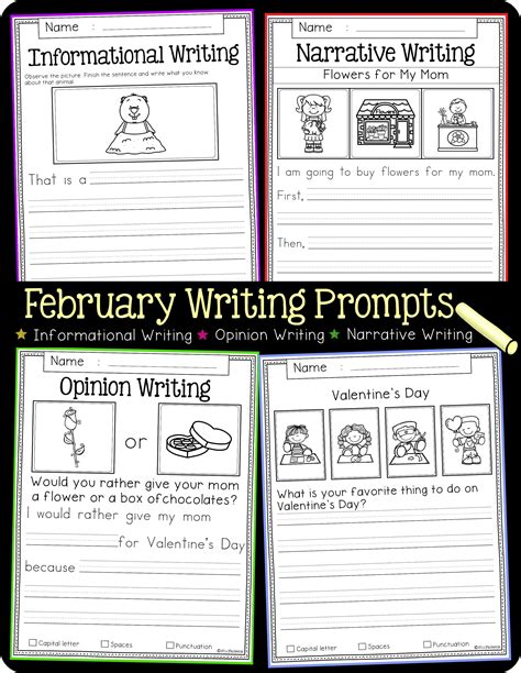 February Writing Prompts Contains 60 Pages Of Writing Prompts