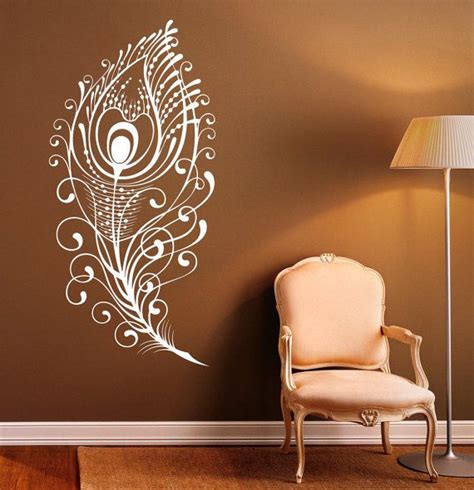 Authentic historical stencil design side by side with contemporary imagery. Peacock Feather Wall Decal Vinyl Stickers Bird Plumage ...