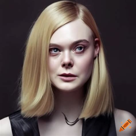 elle fanning getting her long straight hair trimmed by a stylist while backstage at a fashion
