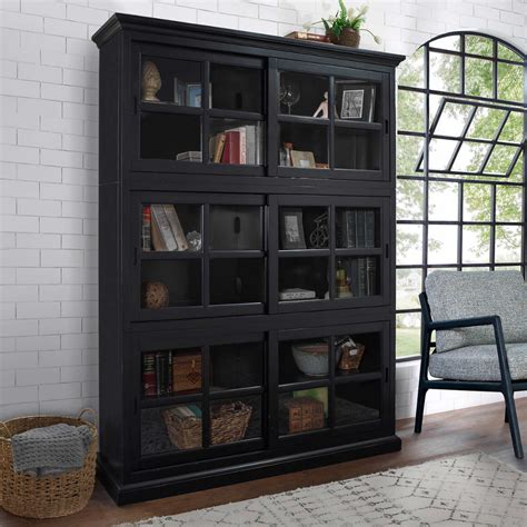 Wood bookcases are elegant accents to any office interior. black 1 | Bookcase with glass doors, Bookcase, Glass ...