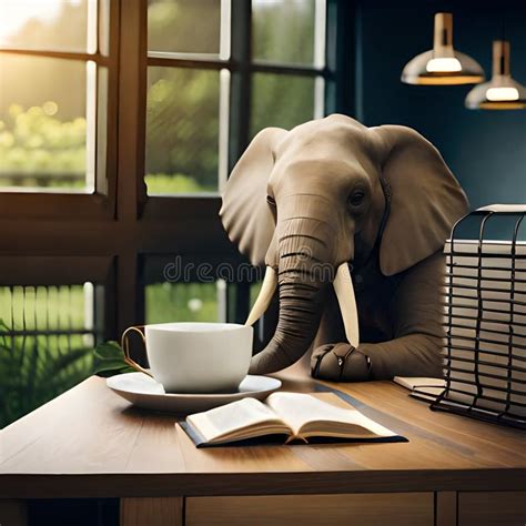Elephant Drinking Coffee Stock Illustrations 16 Elephant Drinking