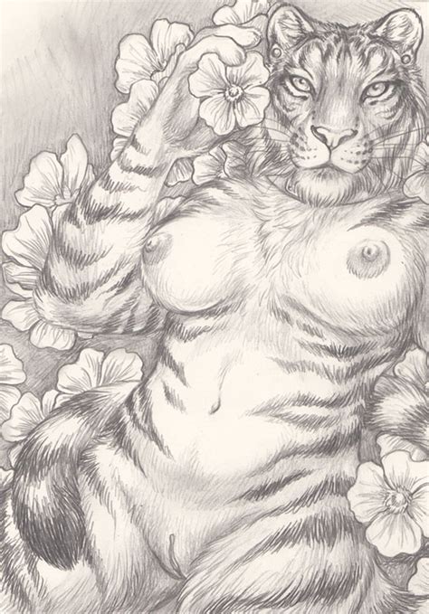 Rule 34 2015 Anthro Breasts Claws Ear Piercing Feline Female Flower Fur Mammal Nipples Nude