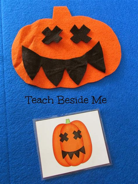 Flannel Board Pumpkin Face Match - Teach Beside Me