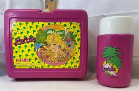 vintage 1988 thermos barbie hollywood lunch box and thermos pink plastic lunchbox 12 50 picclick