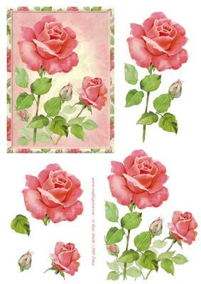 Decoupage flowers to print free. Red Roses Decoupage - CUP64111_37 | Craftsuprint
