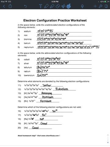 Electron configuration practice worksheet 1. alexandra walker chemistry 3: Electron Configuration Practice worksheet
