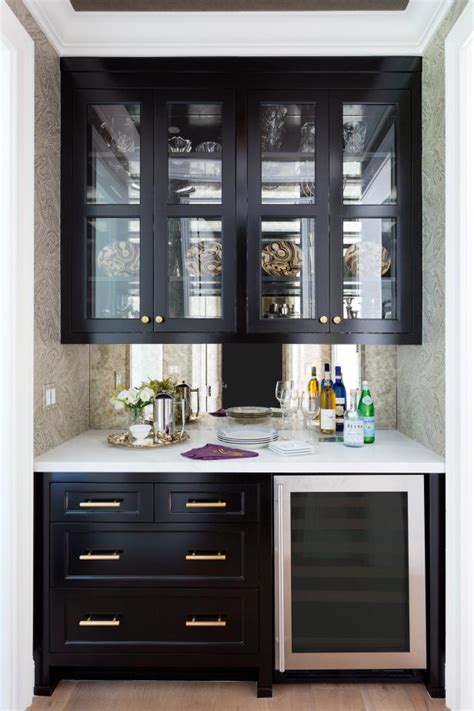 Contemporary Bar With Matte Black Cabinets Hgtv