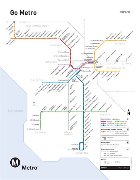 La Metro Transit Map Los Angeles Metro Map Metro Rail