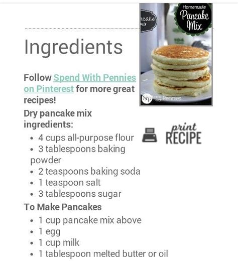 Homemade Pancake Mix Pancake Mix Ingredients All Purpose Flour