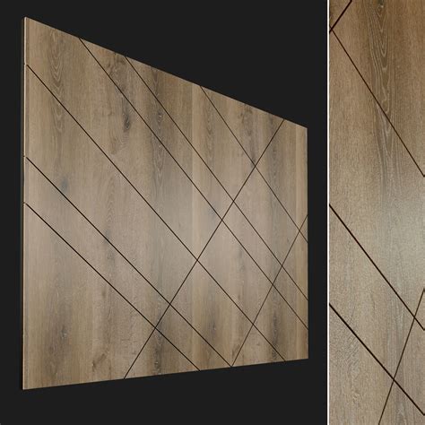 3d Model Wooden Wall Panel 90 Vr Ar Low Poly Max Fbx Mat