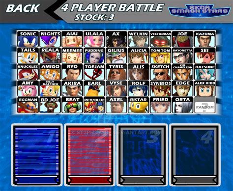 Sega Smash Stars Character Select Screen By St3ph3nart On Deviantart