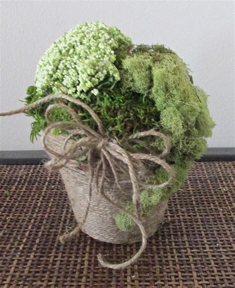 Mossy And Yute Table Okay Centerpiece Preserved Moss Centerpiece