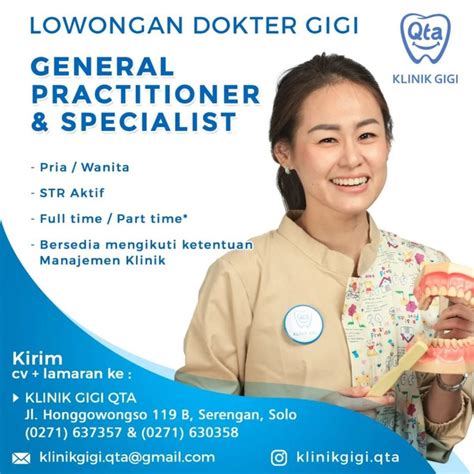 Lowongan Kerja Klinik Gigi Qta Honggowongso Solo Info Loker Solo