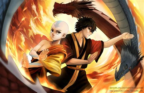 Avatar Aang And Zuko By Shumijin On Deviantart