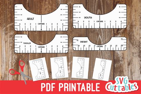 T-shirt Alignment tool | PDF Printable (1010585) | Cut Files | Design