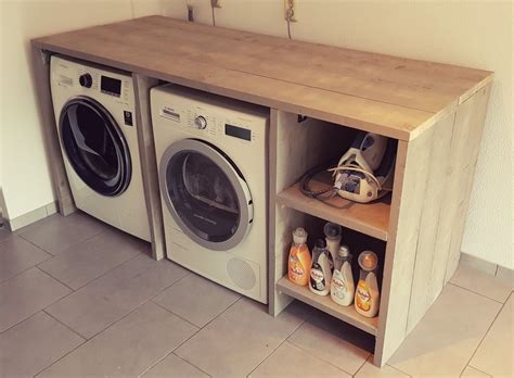 DIY Steigerhouten Wasmachine Ombouw Wasruimte Design Kleine Wasruimtes Opbergkast Washok