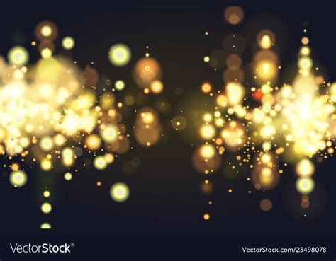 Golden Bokeh Sparkle Glitter Lights Background Vector Image