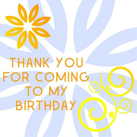67 Thank You For Coming To My Birthday Card Kentooz Site