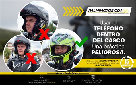 Usar El Celular Dentro Del Casco Una Pr Ctica Peligrosa Palmimotos Cda