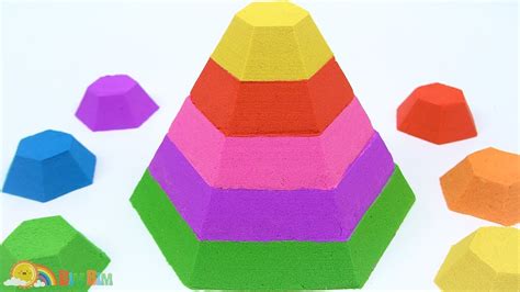 How To Make Rainbow Kinetic Sand Pyramid Creative Toys For Kids Youtube