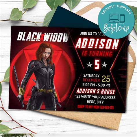 Black Widow Invitation Template To Print At Home Diy Bobotemp