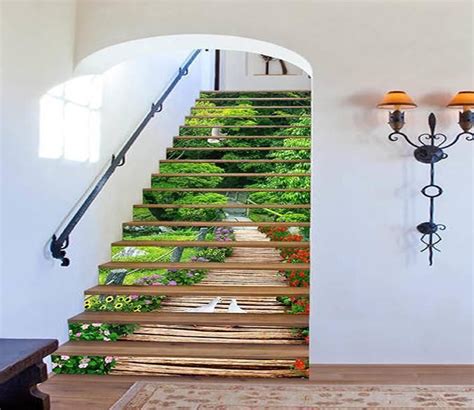 3d Forest Wood Road Birds 1623 Stair Risers Aj Wallpaper Photo Wall
